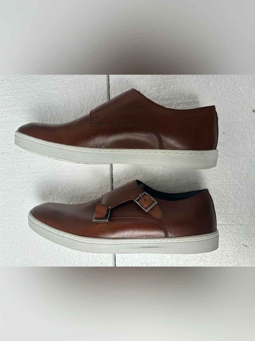 Men's Brown Double Monk Strap Leather Shoe 8.5 made in Brazil 🇧🇷